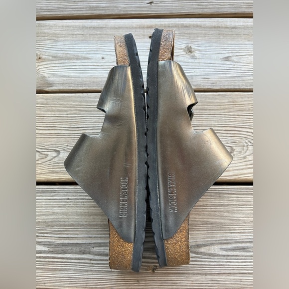 Birkenstock Arizona Soft Footbed Leather - Metallic Anthracite Sz 40 (M7 W9) - Picture 4 of 12